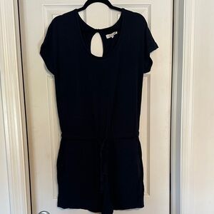 Lou & Grey/ Loft Navy Short Sleeve Keyhole Romper